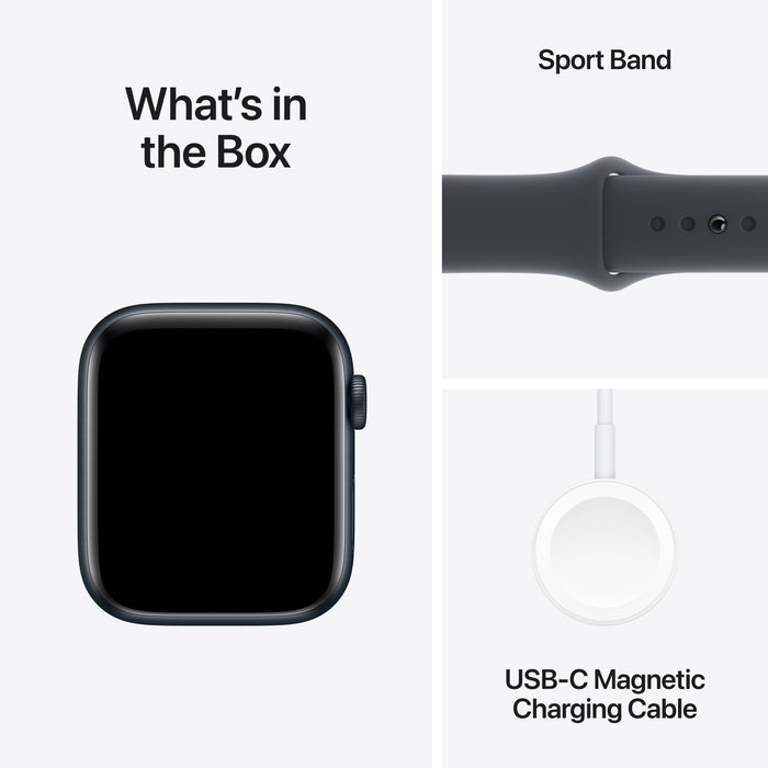 Apple Watch SE GPS, Caixa em alumínio meia-noite de 44 mm com Bracelete desportiva meia-noite - M/L