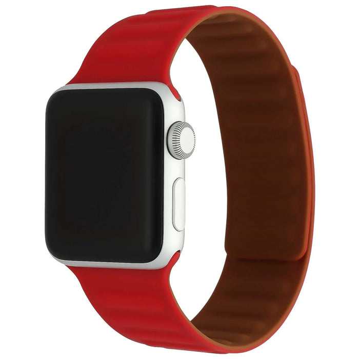Apple Watch solo ribbel bandje - siliconen - rood