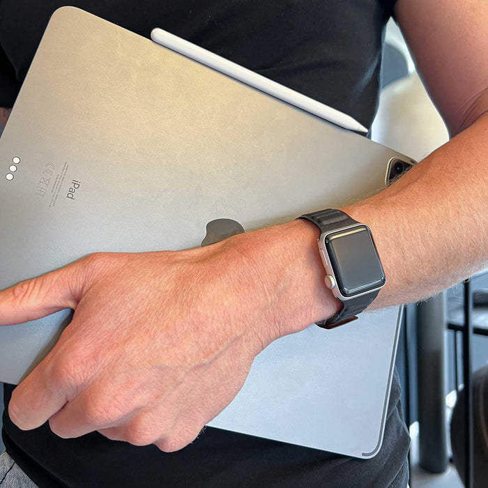 Apple Watch solo ribbel bandje - siliconen - zwart