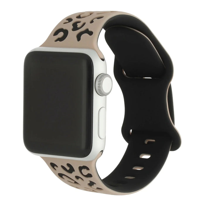 Apple Watch Wild bandje - siliconen - lichtbruin zwart