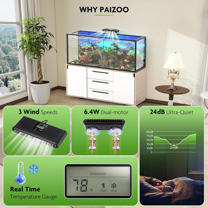 Aquarium Chiller Fan with Auto Temperature Control