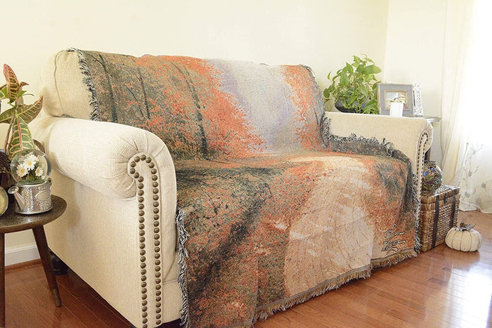 Autumn Fall Leaves & Forest Throw Blanket