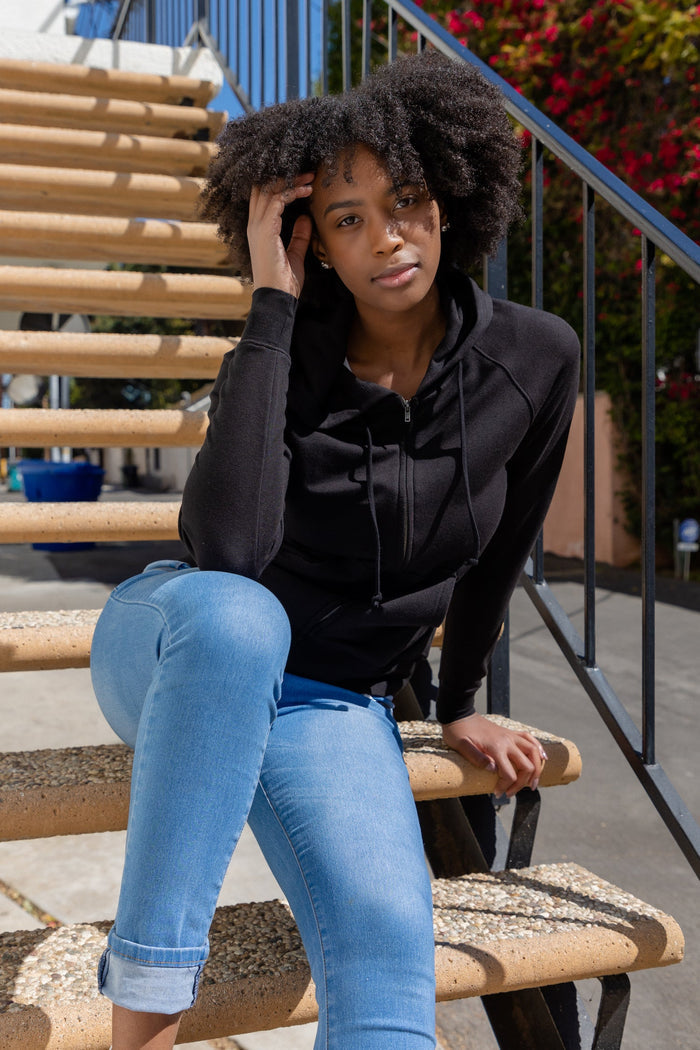 Bamboo French Terry Zip Hooded Sweatshirt