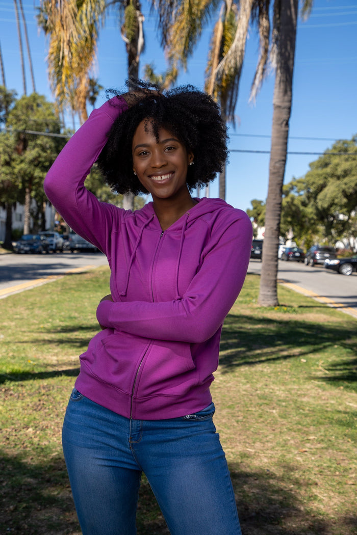 Bamboo French Terry Zip Hooded Sweatshirt