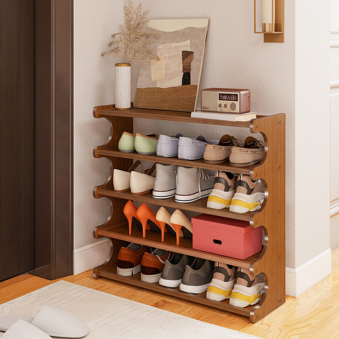 Bamboo Shoe Rack Organizer
