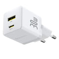 Baseus Carregador Palm Fast Charger C+U 30W Eu Moon White