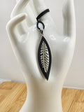 Black and Silver Leaf Pendant Necklace