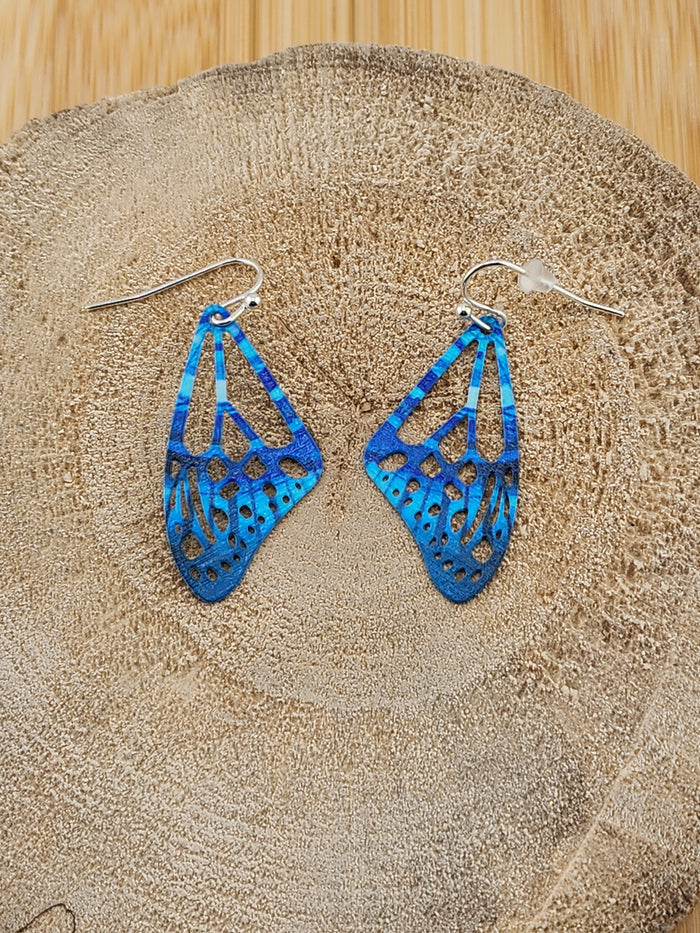 Blue Butterfly Wing Drop Earrings - Women Jewelry