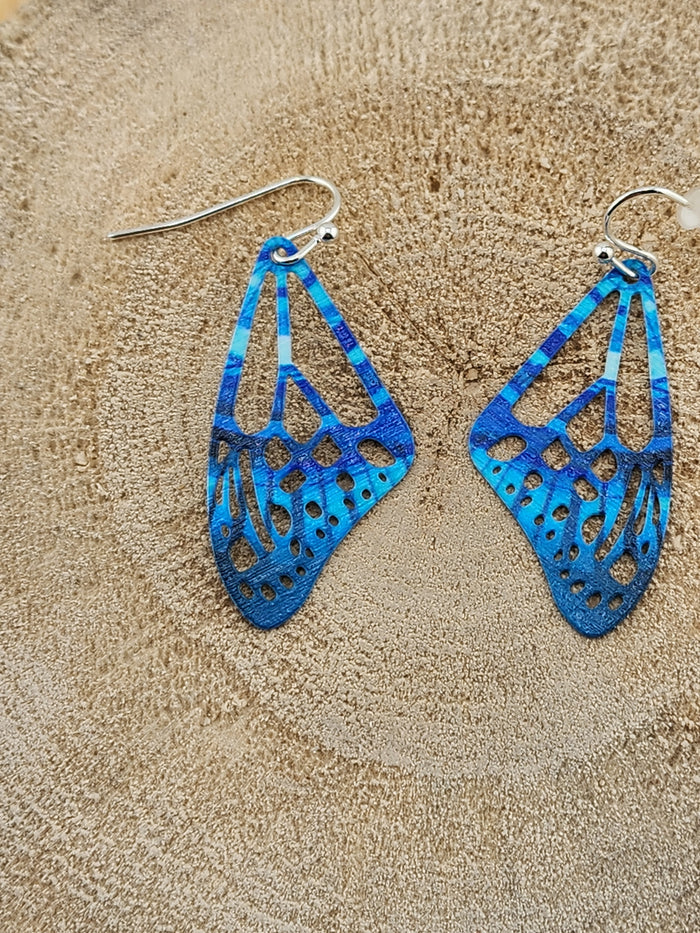 Blue Butterfly Wing Drop Earrings - Women Jewelry