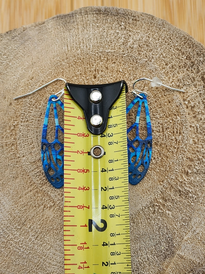 Blue Butterfly Wing Drop Earrings - Women Jewelry