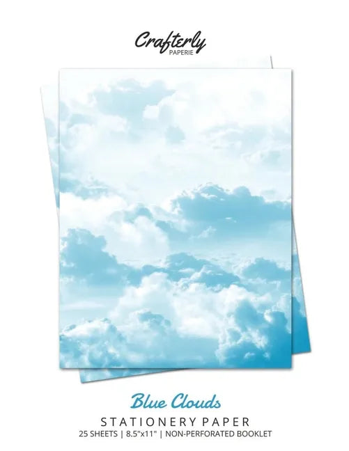 Blue Clouds Letter Writing Paper- 25 Sheets