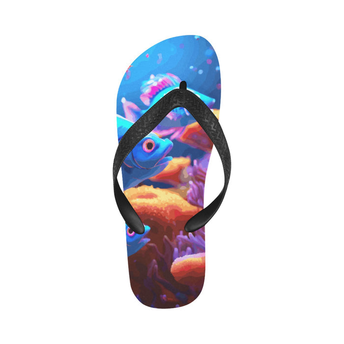 Blue Fish Flip Flops