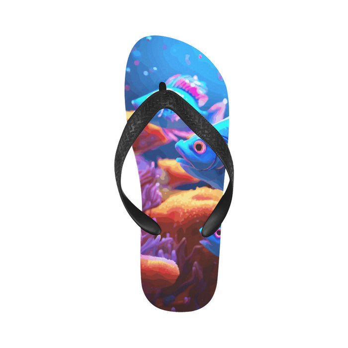 Blue Fish Flip Flops