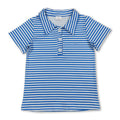 Blue Stripe Short Sleeve Team Polo Shirt