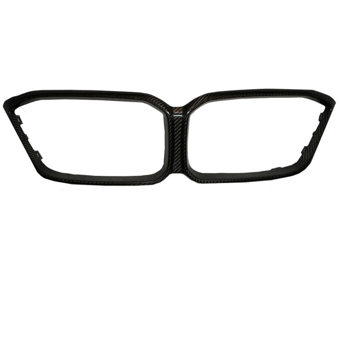Black eyeglass frame on a white background