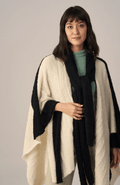 Boucle Alpaca Cape with Attached Double Scarf