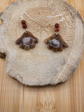 Brown Floral Acrylic Glass Drop Earrings - UNIQUE