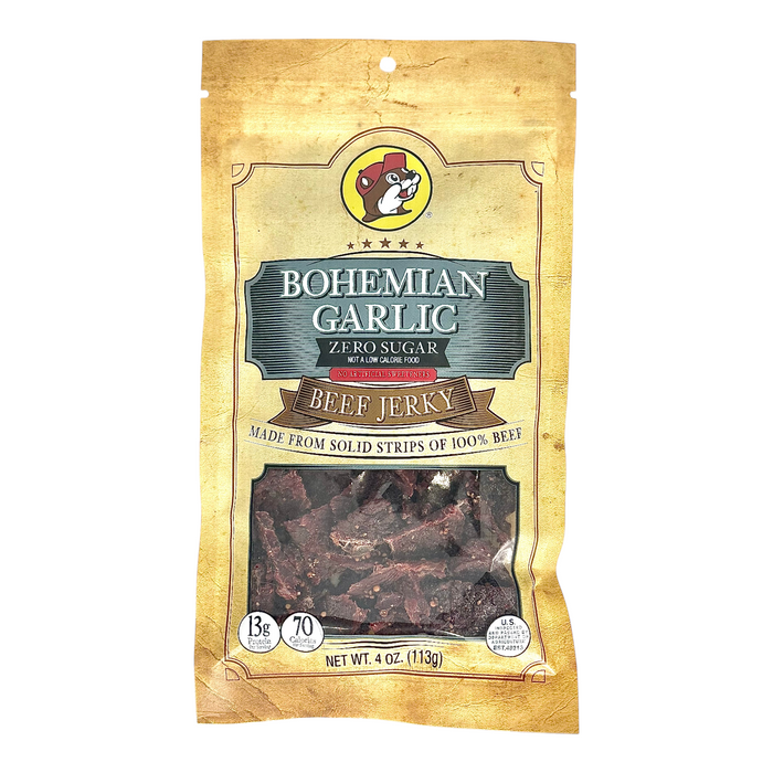 Buc-ee's Bohemian Garlic Zero Sugar Beef Jerky