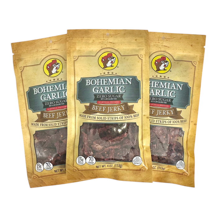 Buc-ee's Bohemian Garlic Zero Sugar Beef Jerky