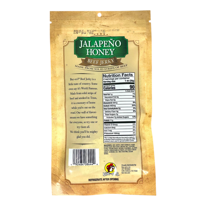 Buc-ee's Jalapeño Honey Beef Jerky – Sweet Heat
