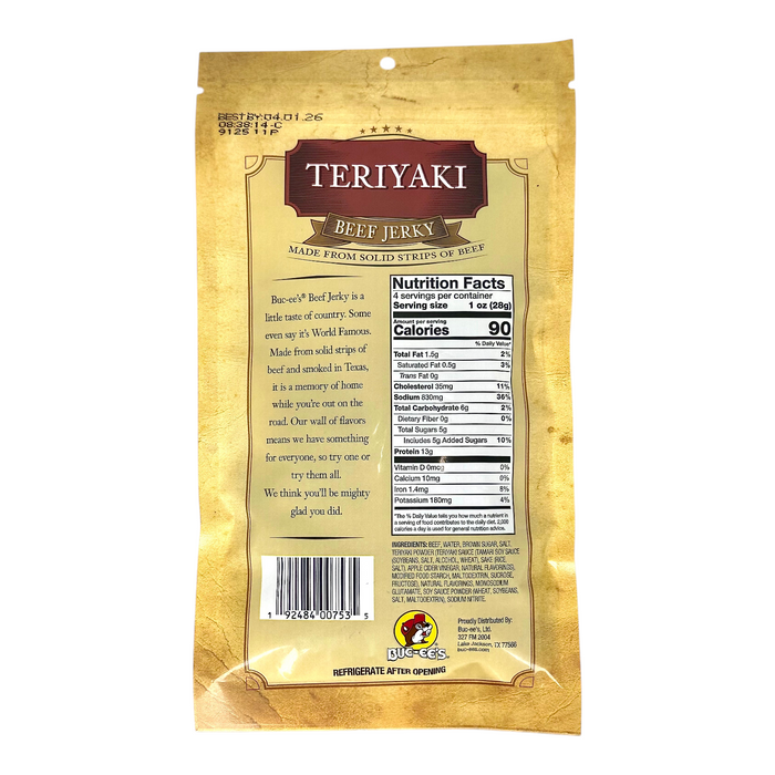 Buc-ee's Teriyaki Beef Jerky – Sweet, Savory & Tender