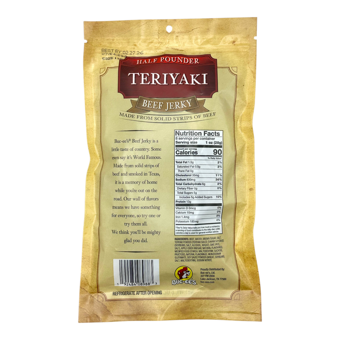 Buc-ee's Teriyaki Beef Jerky – Sweet, Savory & Tender