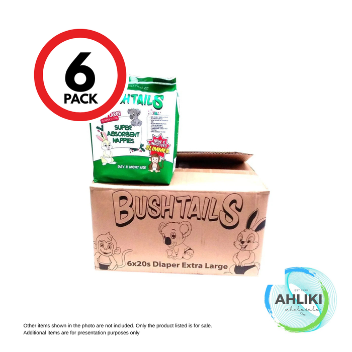 Bushtail Baby Diaper XL 20 x 6PACK [NOT AVAIL AT HQ] "PICKUP FROM AH LIKI WHOLESALE"