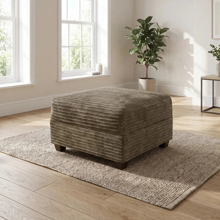 Byron Grey Fabric Footstool - Furniture Instore