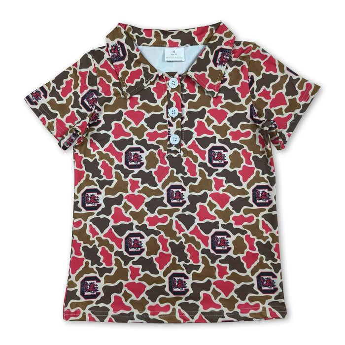 Camo Short Sleeve Team Polo Shirt