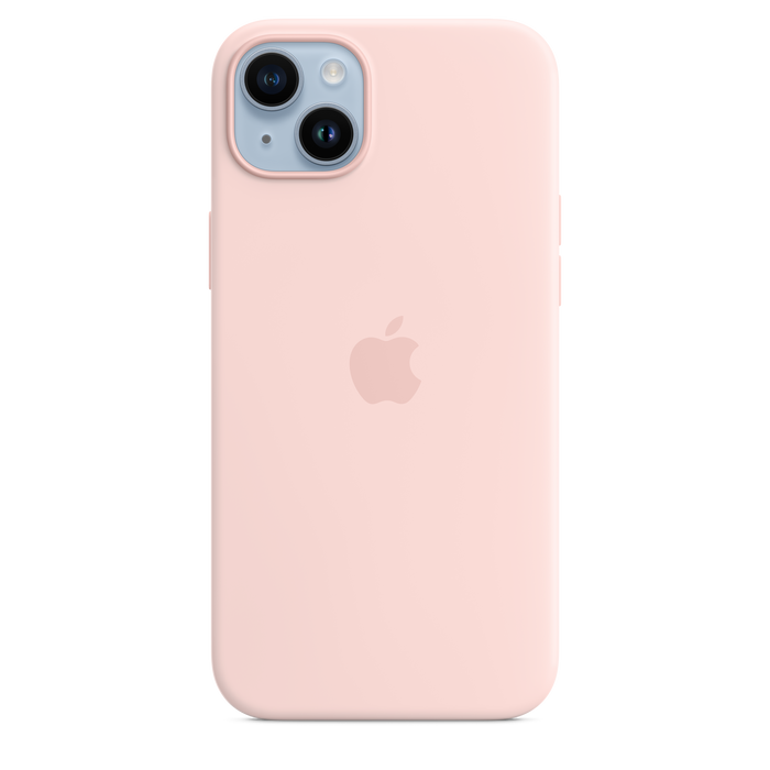 Capa em silicone com MagSafe para iPhone 14 Plus - Rosa giz