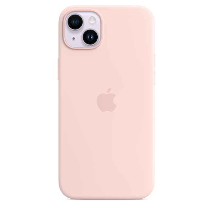 Capa em silicone com MagSafe para iPhone 14 Plus - Rosa giz