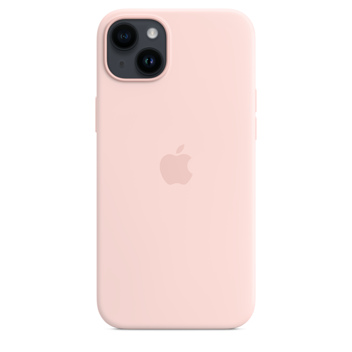 Capa em silicone com MagSafe para iPhone 14 Plus - Rosa giz