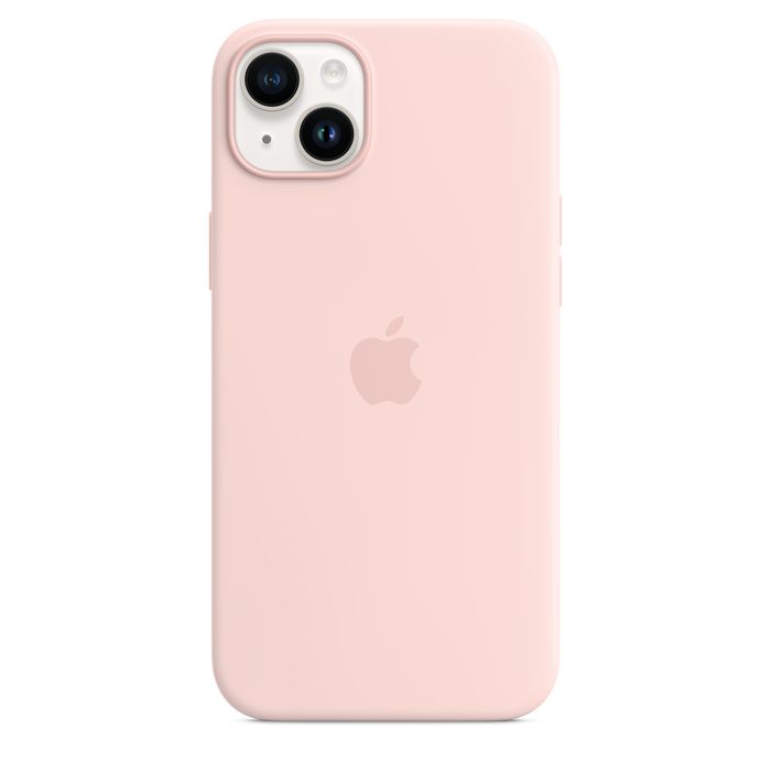 Capa em silicone com MagSafe para iPhone 14 Plus - Rosa giz