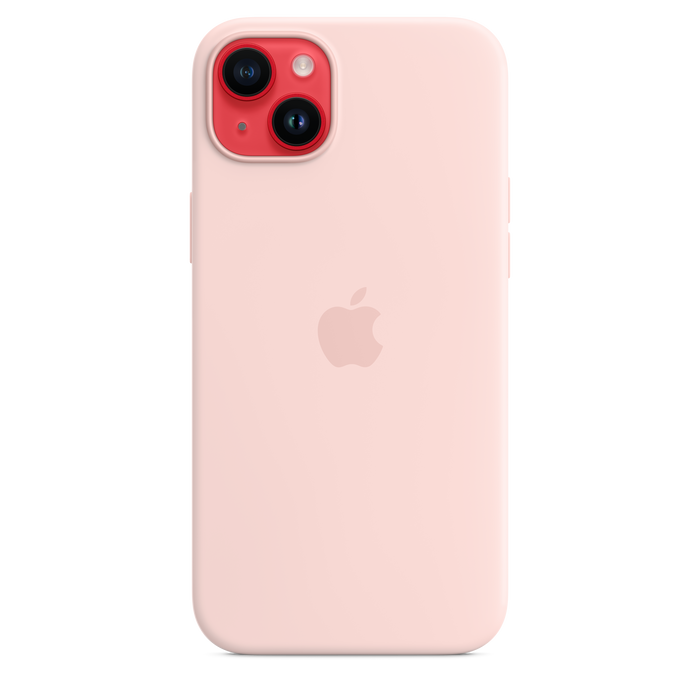 Capa em silicone com MagSafe para iPhone 14 Plus - Rosa giz