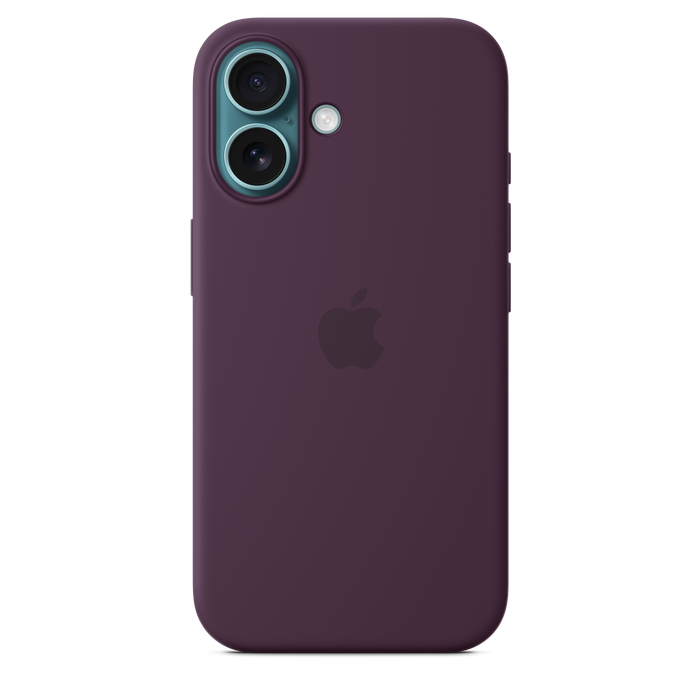 Capa em silicone com MagSafe para iPhone 16 - Ameixa
