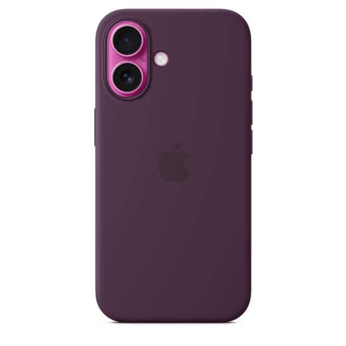 Capa em silicone com MagSafe para iPhone 16 - Ameixa