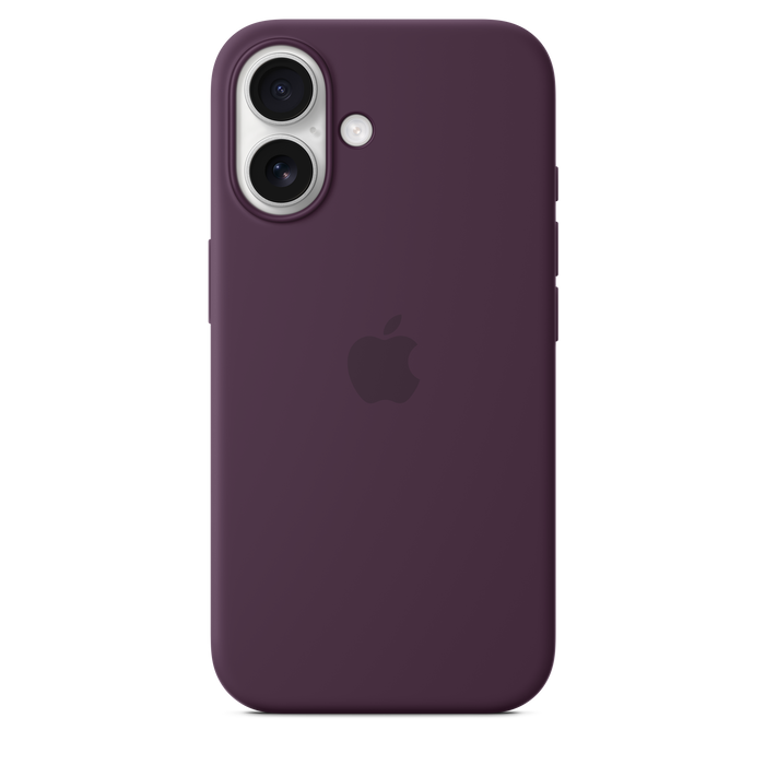 Capa em silicone com MagSafe para iPhone 16 - Ameixa
