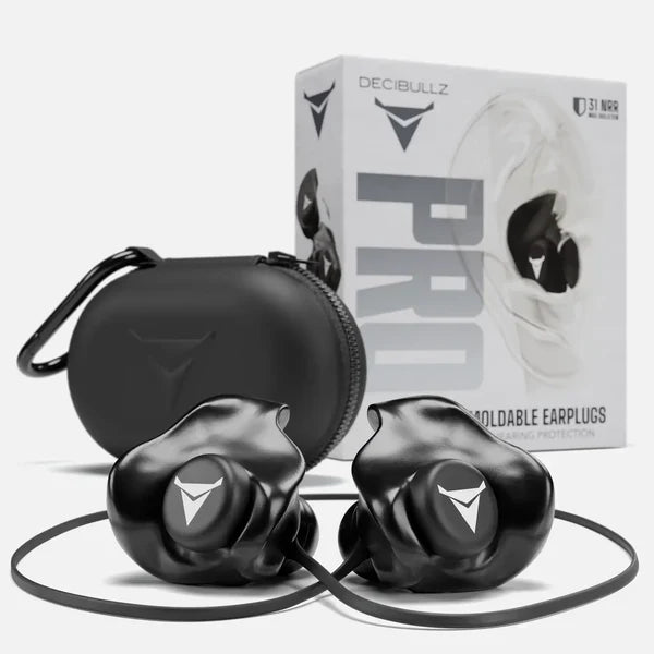 Decibullz PRO Custom Molded Earplugs 31dB NRR Pro-Pack with Case and Lanyard