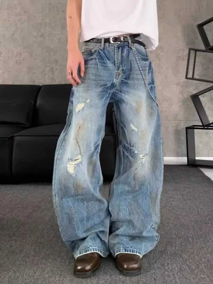 Distressed Wide Leg Jeans