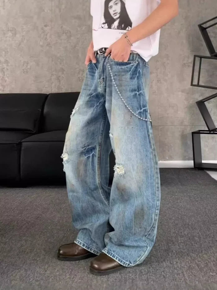 Distressed Wide Leg Jeans