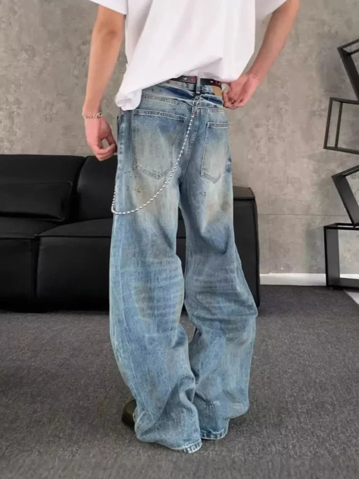 Distressed Wide Leg Jeans
