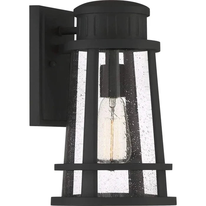 Earth black wall sconce, by Quoizel, for hallway or living room