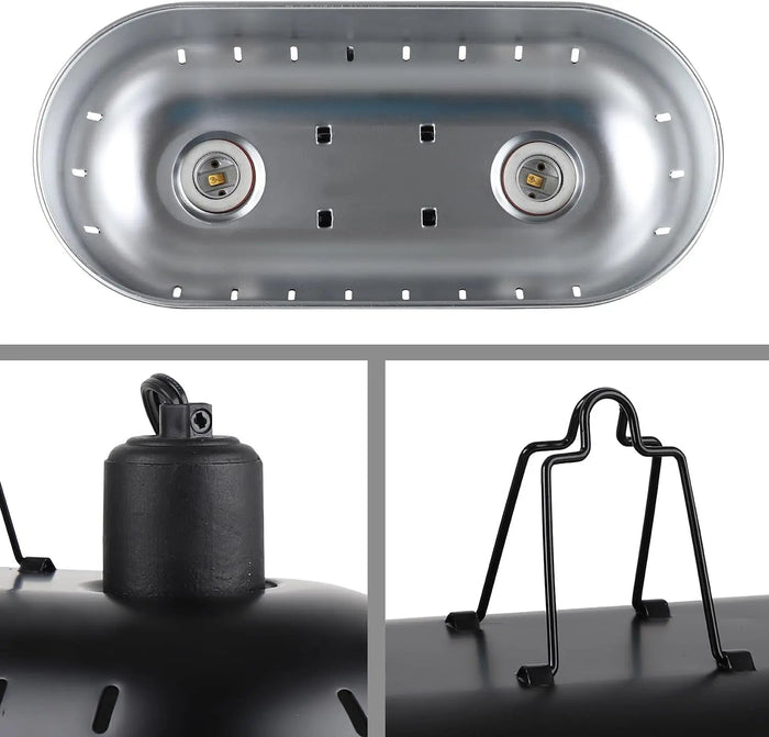 DXOPHIEX 15" Dual Dome Reptile Light Fixture