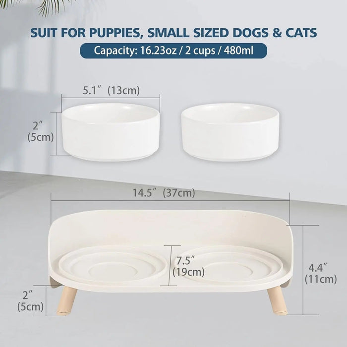 Elevated Ceramic Pet Bowl Set