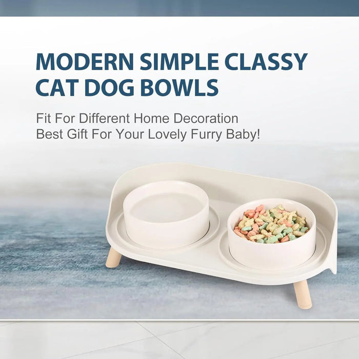 Elevated Ceramic Pet Bowl Set