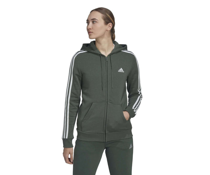 adidas Essentials Fleece 3-Stripes Full-Zip Hoodie