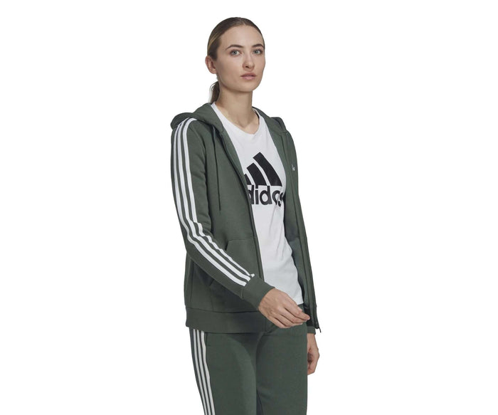 adidas Essentials Fleece 3-Stripes Full-Zip Hoodie
