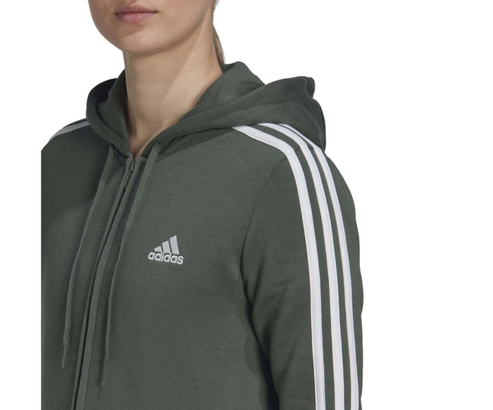 adidas Essentials Fleece 3-Stripes Full-Zip Hoodie