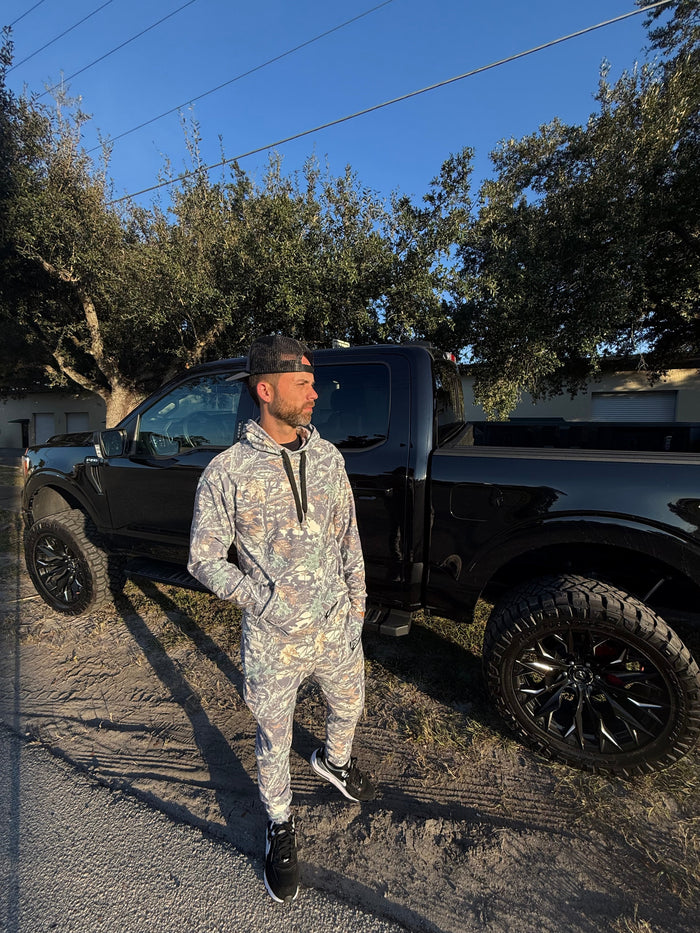 Faded Camo Wide String Hoodie