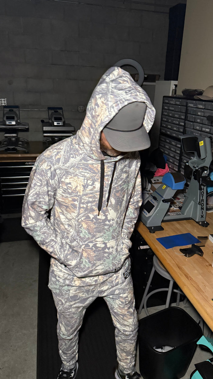 Faded Camo Wide String Hoodie